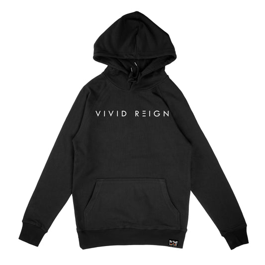 VR French Terry Hoodie - White Wordmark (Black)